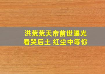 洪荒荒天帝前世曝光看哭后土 红尘中等你